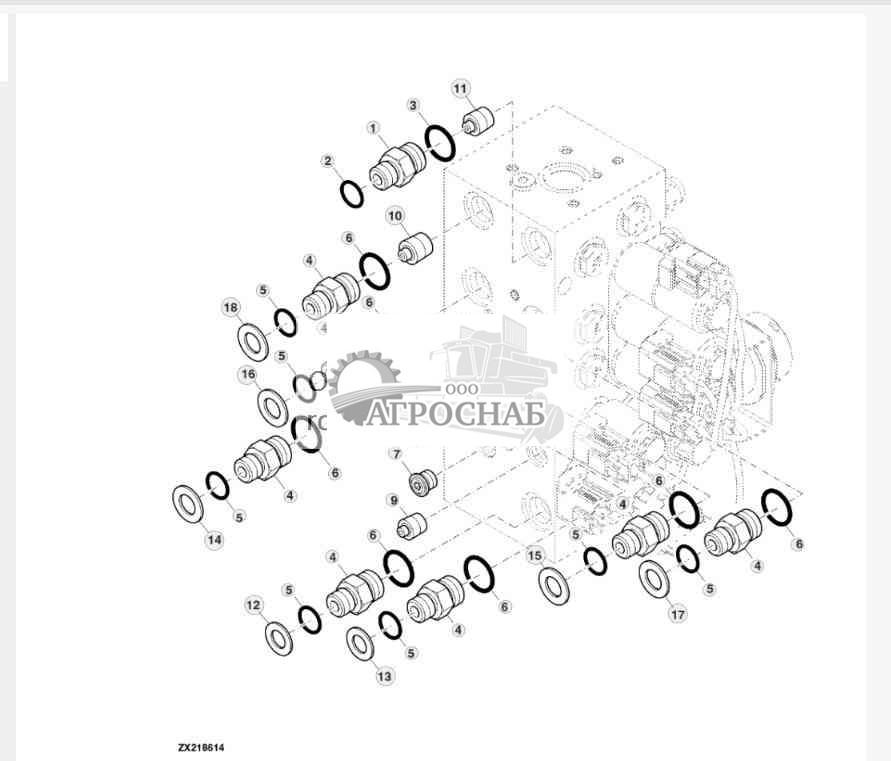 Клапан управления, 7 функций, HillMaster™ (2 из 2) 